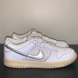 Nike Dunk Low.  2008.  Size 9.  Retro White Pure Platinum.